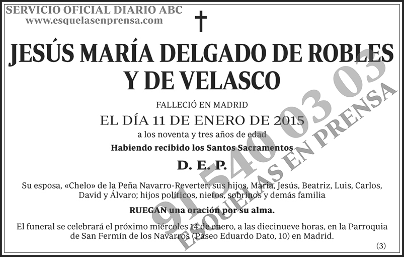 Jesús María Delgado de Robles y de Velasco